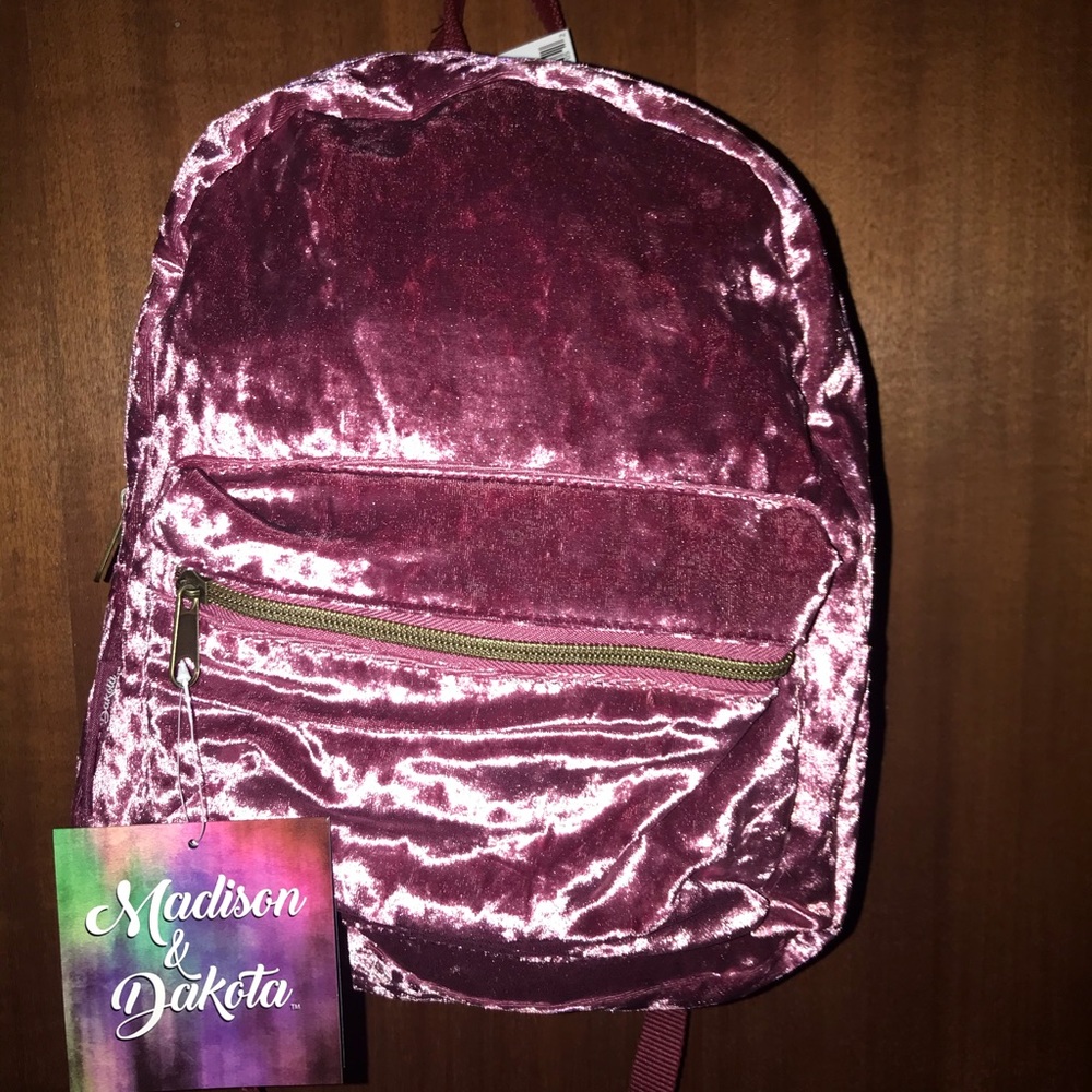 Velour mauve mini backpack